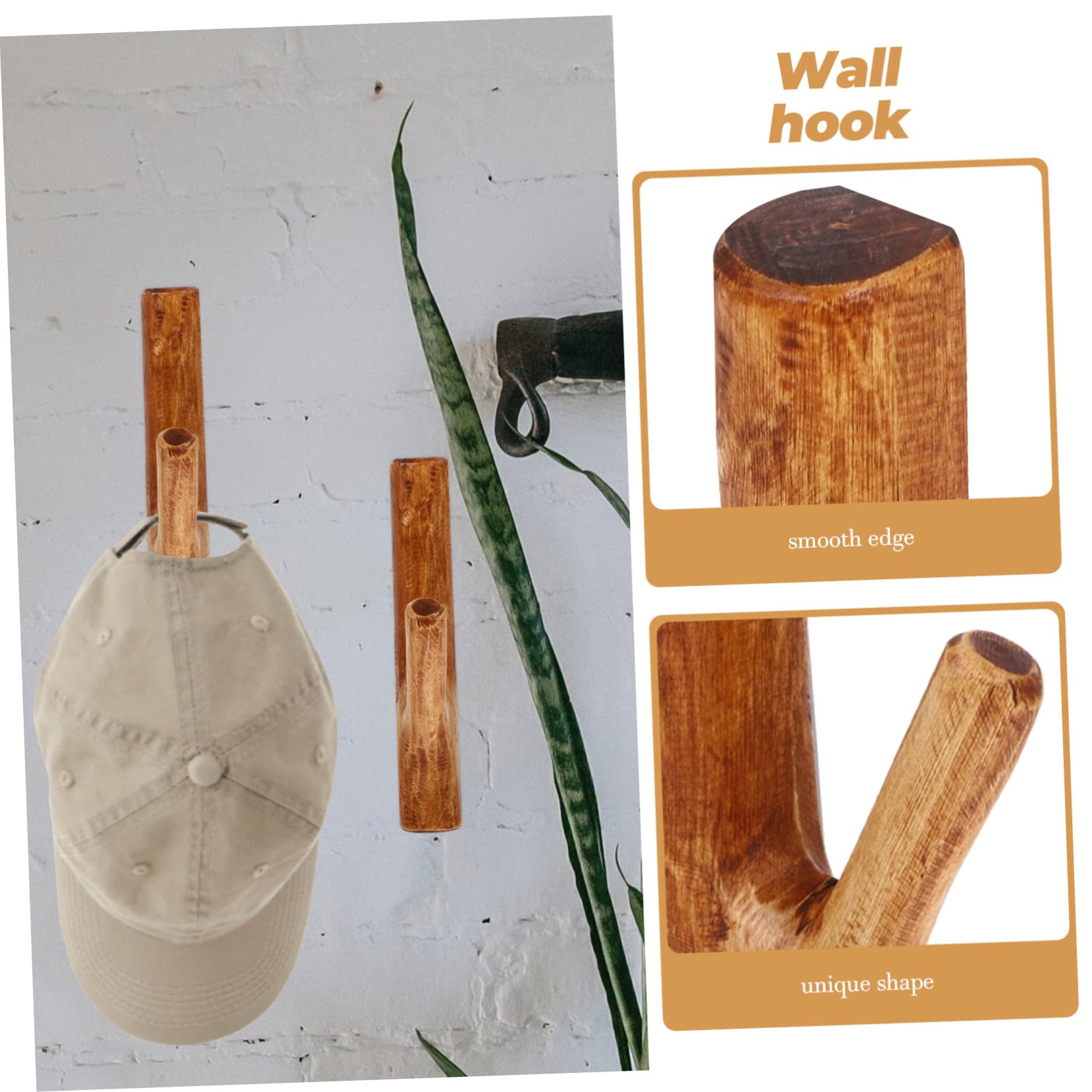 Ciieeo Gancho Adhesivo Resistente de Madera Vintage para Colgar Pared Marrón y Diseño Creativo Adecuado para Cocinas y Hoteles
