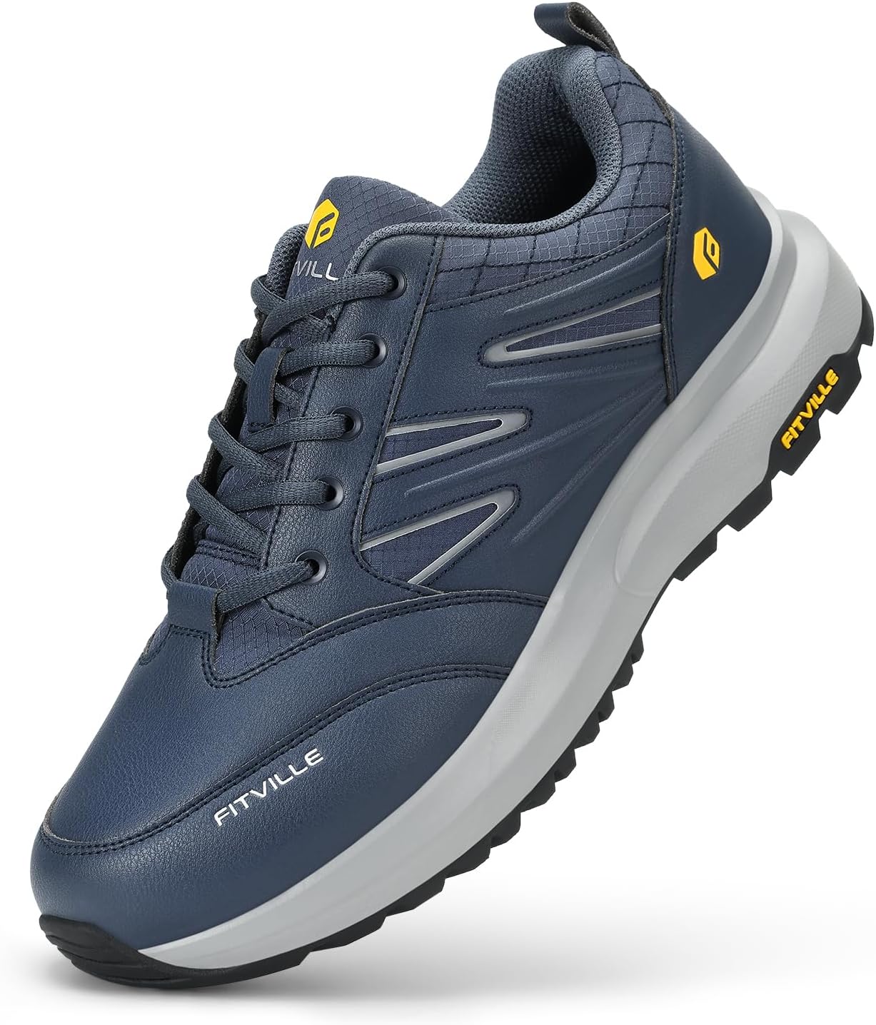 FitVille Mens Wide Hiking Shoes Outdoor Walking Shoes Trekking Trails Sneakers with Slip Resistant