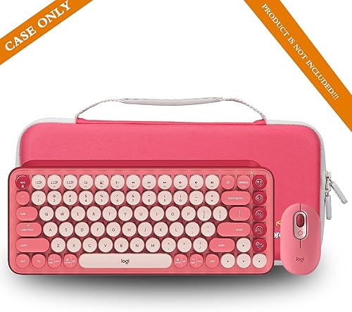 Miniatura 5 de Aproca Estuche de transporte rígido rojo para Logitech POP Keys Teclado inalámbrico mecánico y teclado POP MouseKeychron K2