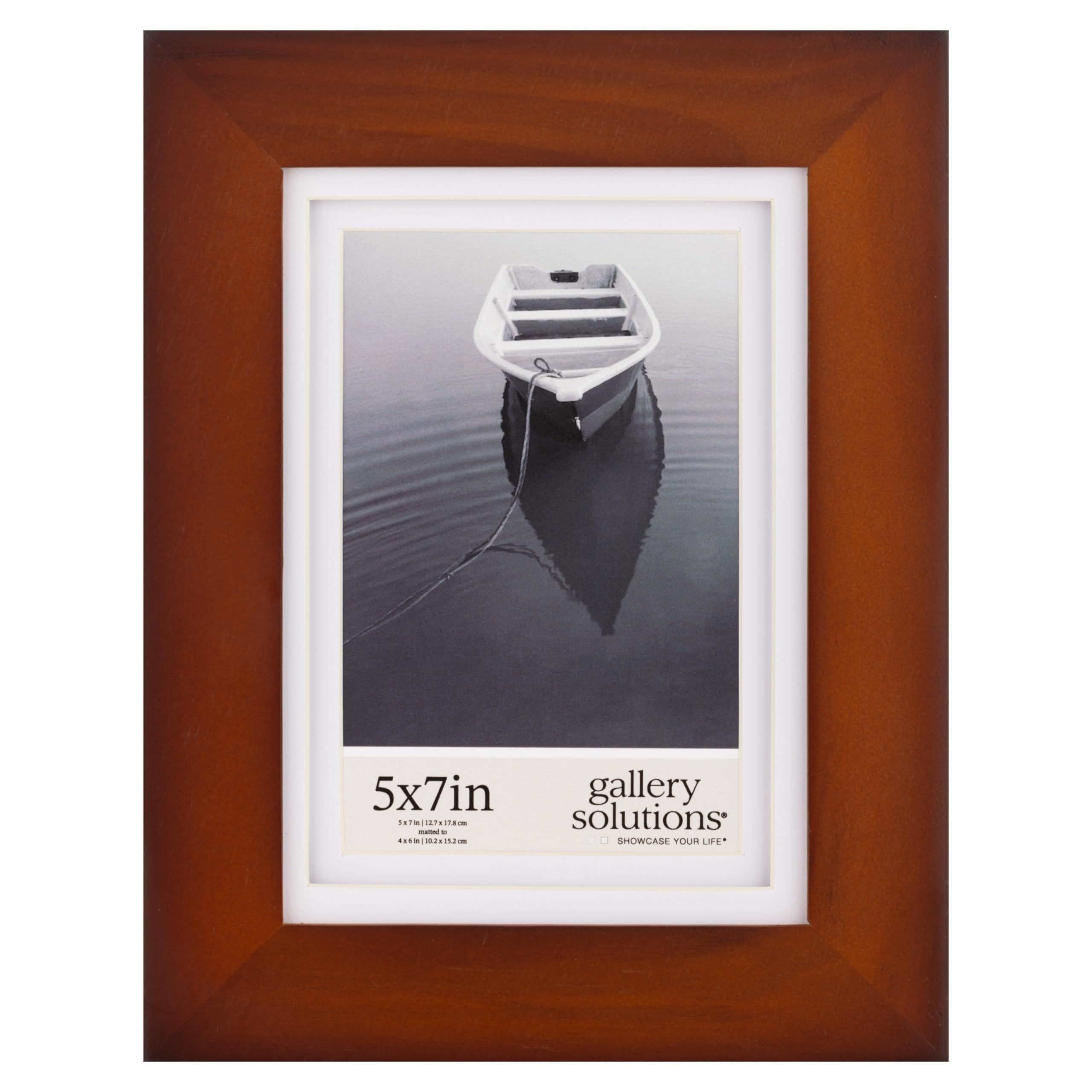 Gallery Solutions Picture Frame, Walnut, 5" x 7"