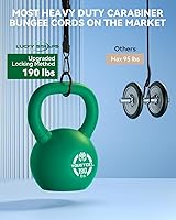 Vista 46 de Cuerdas elásticas, 80 pulgadas, para exteriores, resistencia máxima a la rotura de 190 libras, negras, con mosquetones, para portaequipajes, carga