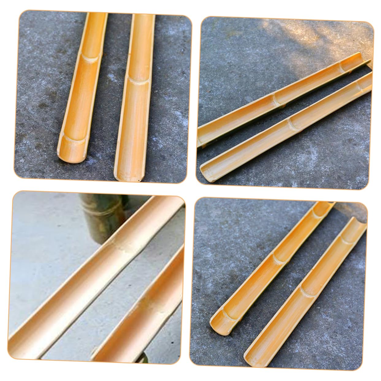 PRETYZOOM 2pezzi Fontana Acqua Bamboo Piccola Riciclo Per Acquari e Giardino Decorazione Naturale in Bamboo Resistente Canale d Acqua Multiuso Per Esterni e Vasche Pesci