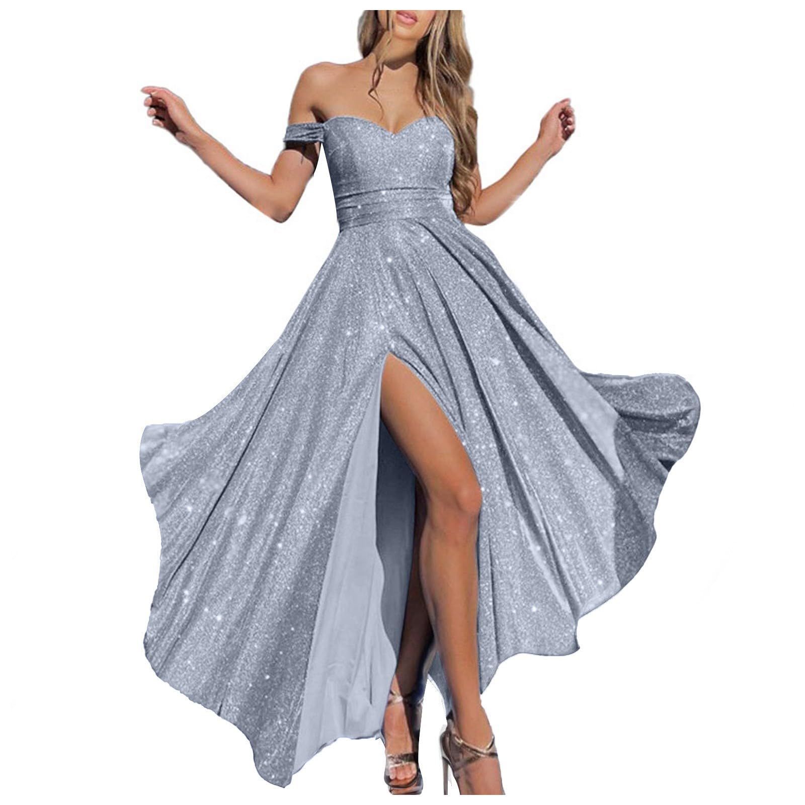 Robe de soirée à paillettes et dénudée pour bal