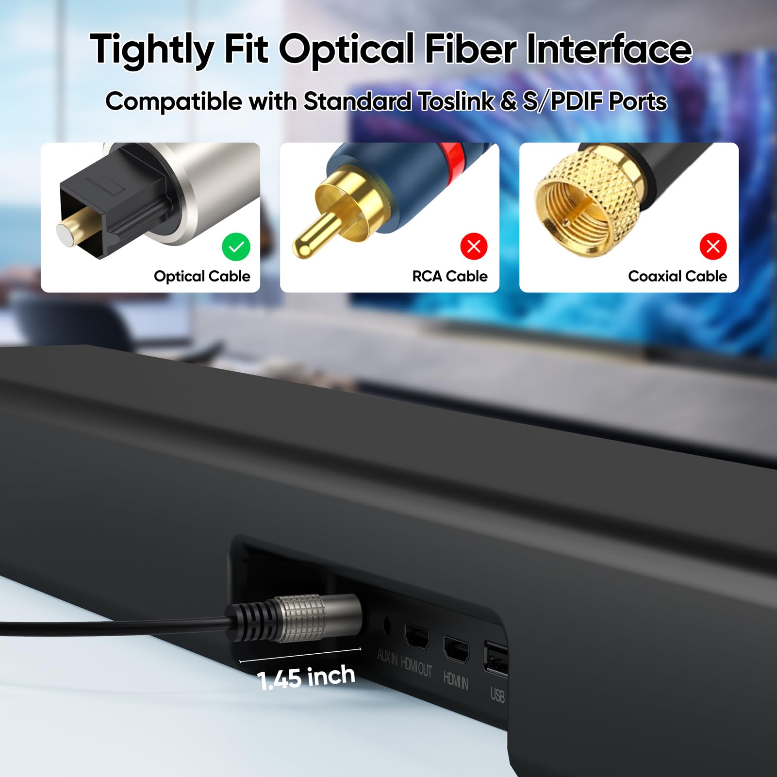 FEMORO Cavo Audio Ottico Digitale 3,5 Metri - Toslink In Fibra Con Connettori Placcati Oro, Per Soundbar, TV, Home Theatre, LG, Vizio, Samsung