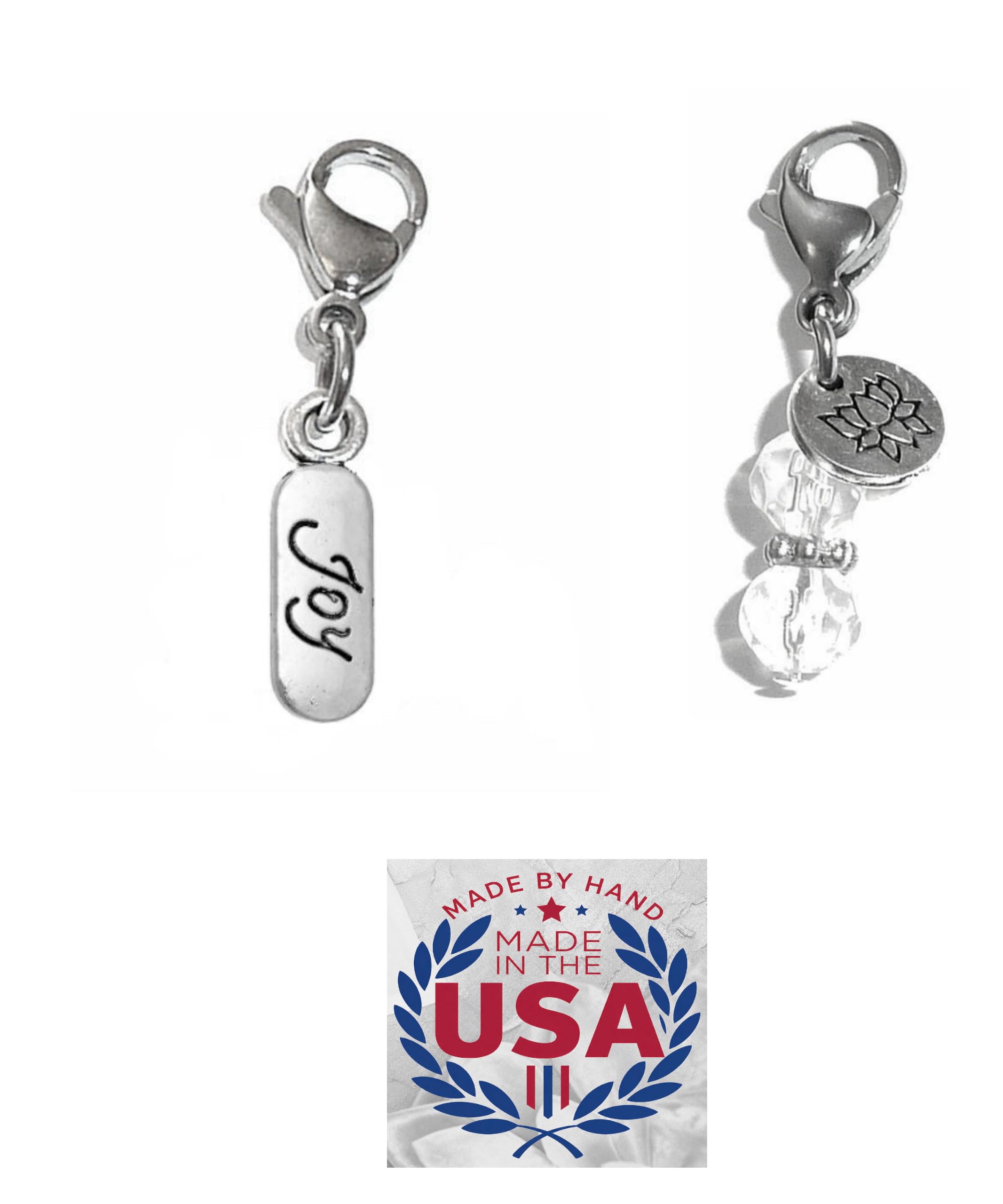 Hidden Hollow Beads Clip On Charm for Purse, Handbag, Keychain, Zipper Pull, Backpack, Jewelry Accessory, USA