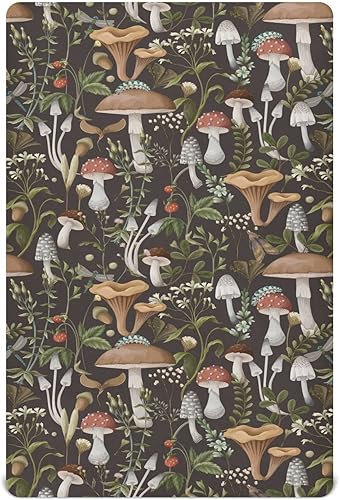 xigua Sábanas ajustables para cuna de hongos para niños y niñas, sábanas ajustables suaves y transpirables para cuna de bebé, sábanas portátiles