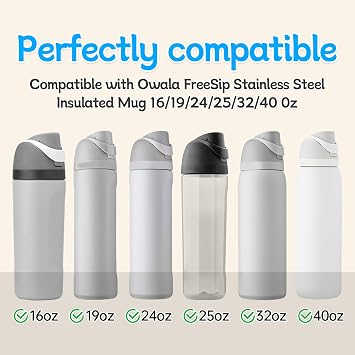 3 Sets Gasket Replacement Stopper & O Seal Ring for Owala FreeSip Cap,Silicone Water Bottle Plug Stoppers Top Lid Mouth Parts Compatible with Owala FreeSip 16/19/24/32/40oz ZU2-P3