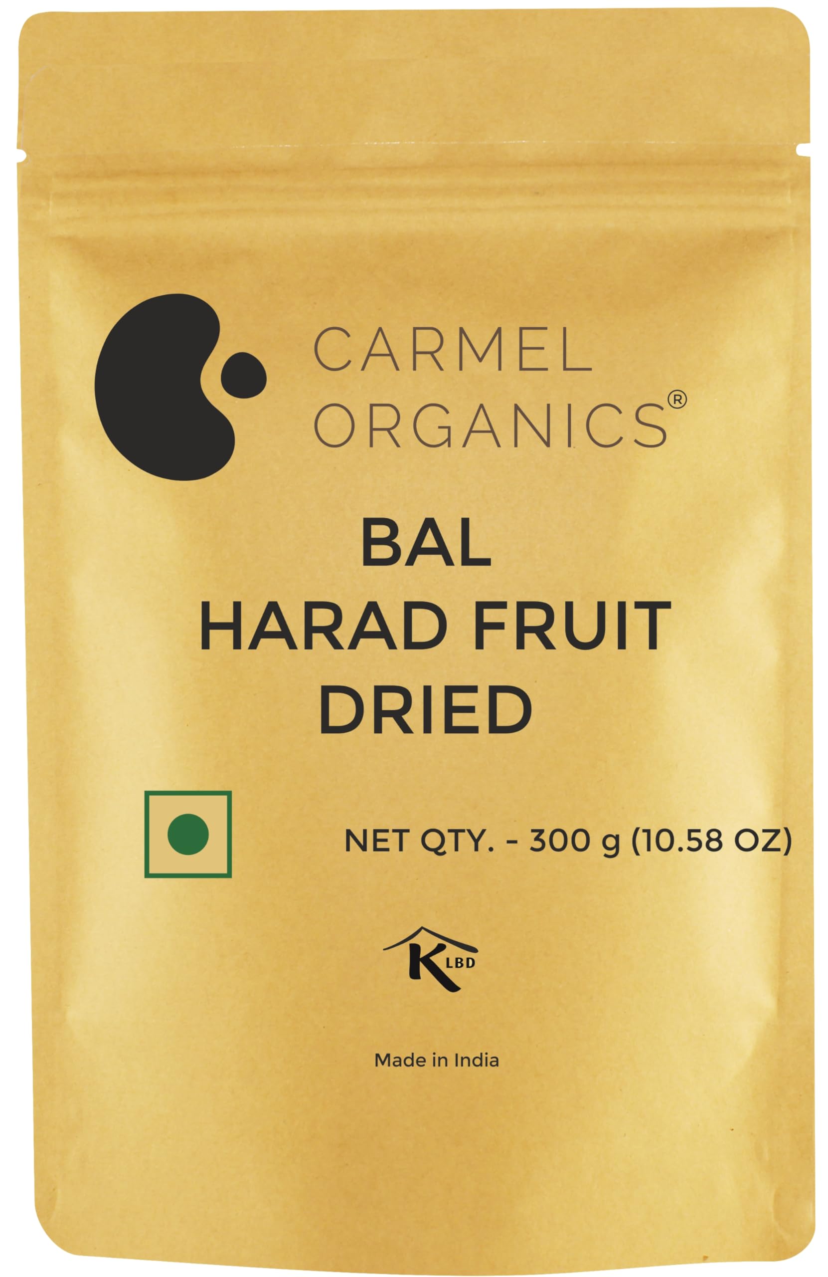 CARMEL ORGANICS Bal Harad Whole 300 Grams | Choti Harad | Natural Ayurvedic Herb | Supports Digestion & Immunity, No Added Preservatives and additives, Non GMO