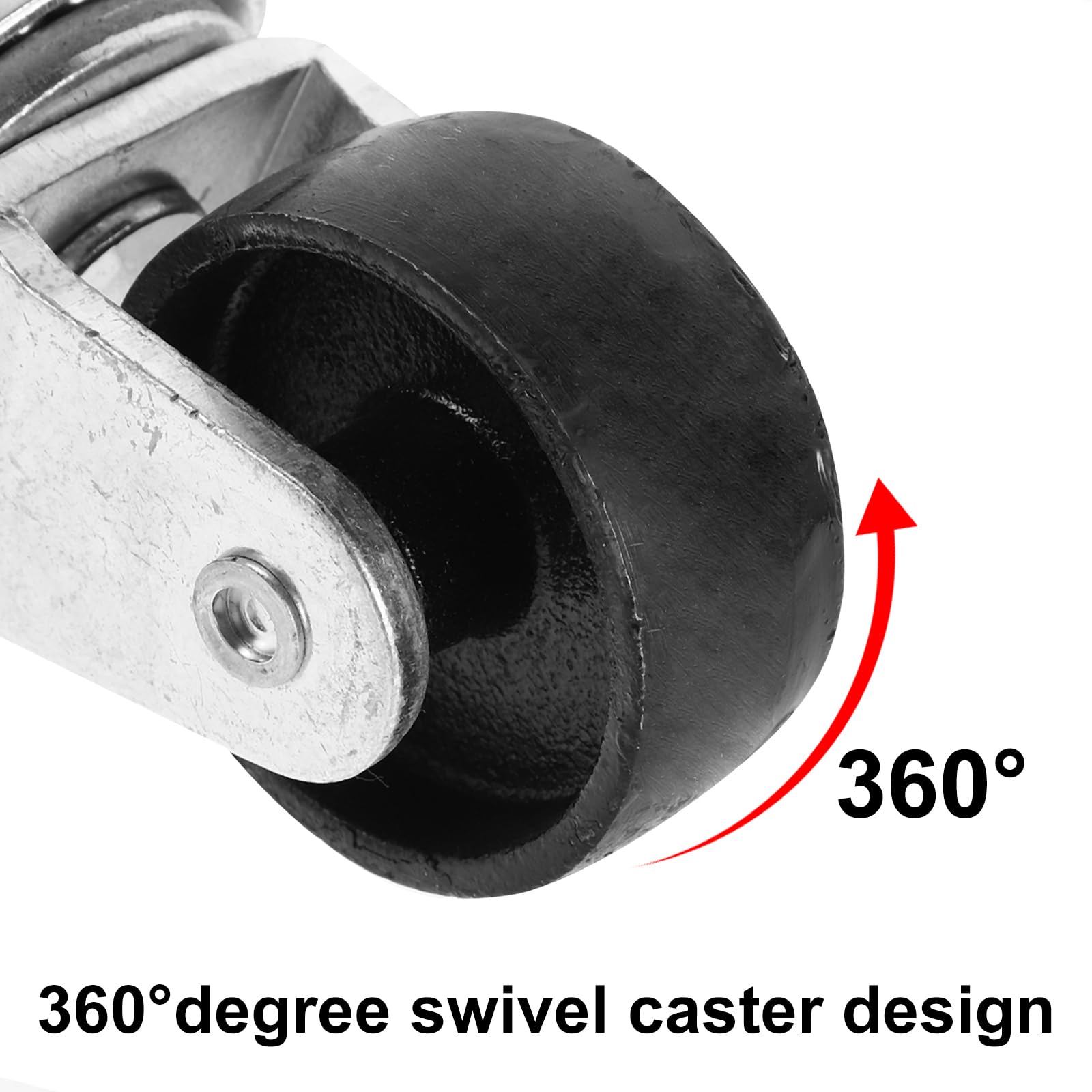 Roulette pivotante pour cric 4 tonnes avec tige filetée rotative à 360° - Roulette de rechange industrielle pour lève-sol et pompes doubles - Accessoires de cric