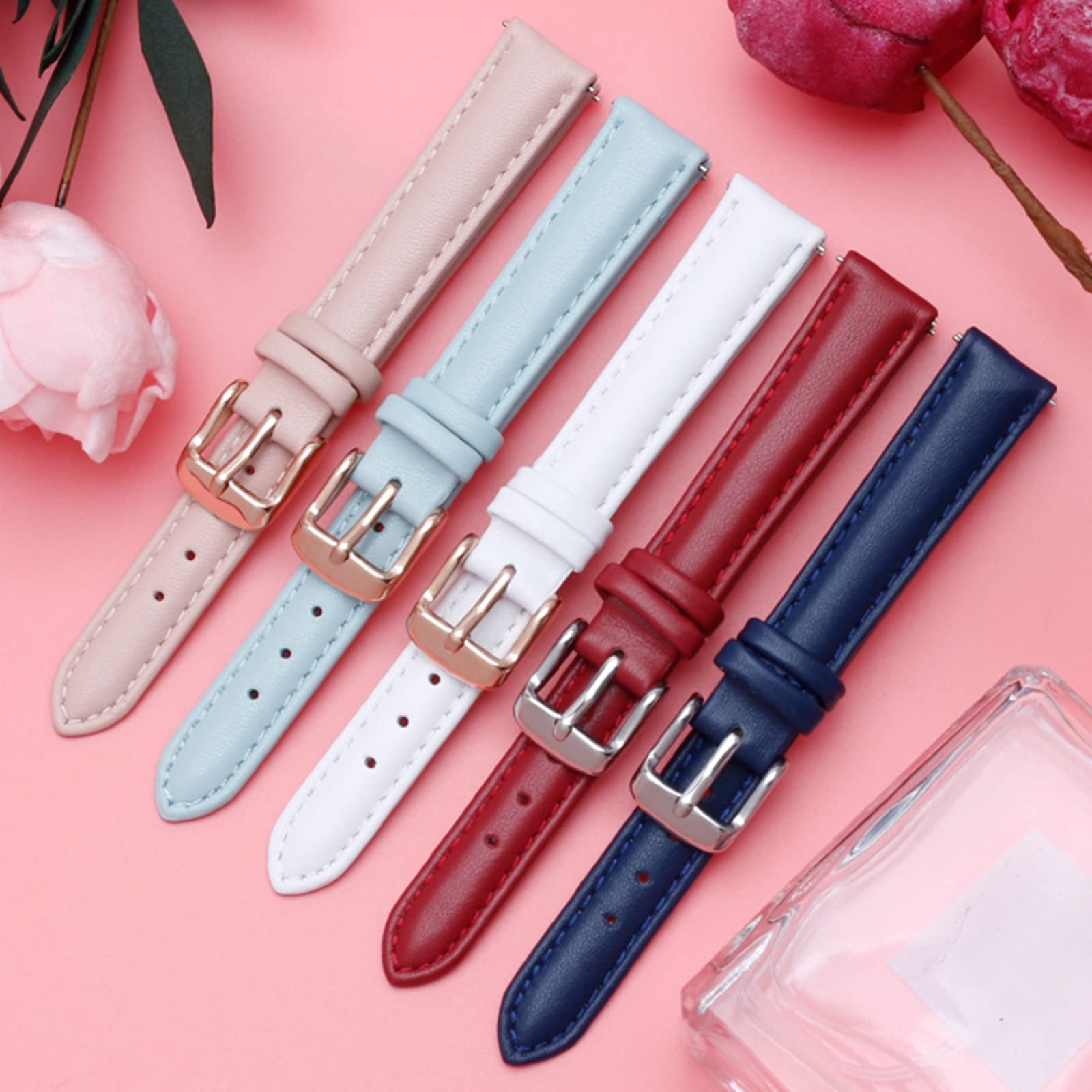 Bracelet de montre en cuir véritable 12mm-20mm pour femme remplacement