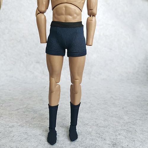 Miniatura 9 de SSbeauty M Ropa interior de hombre a escala 16 + calcetín para figura de acción masculina de 12 pulgadas, juguete de ropa de muñeca (negro)