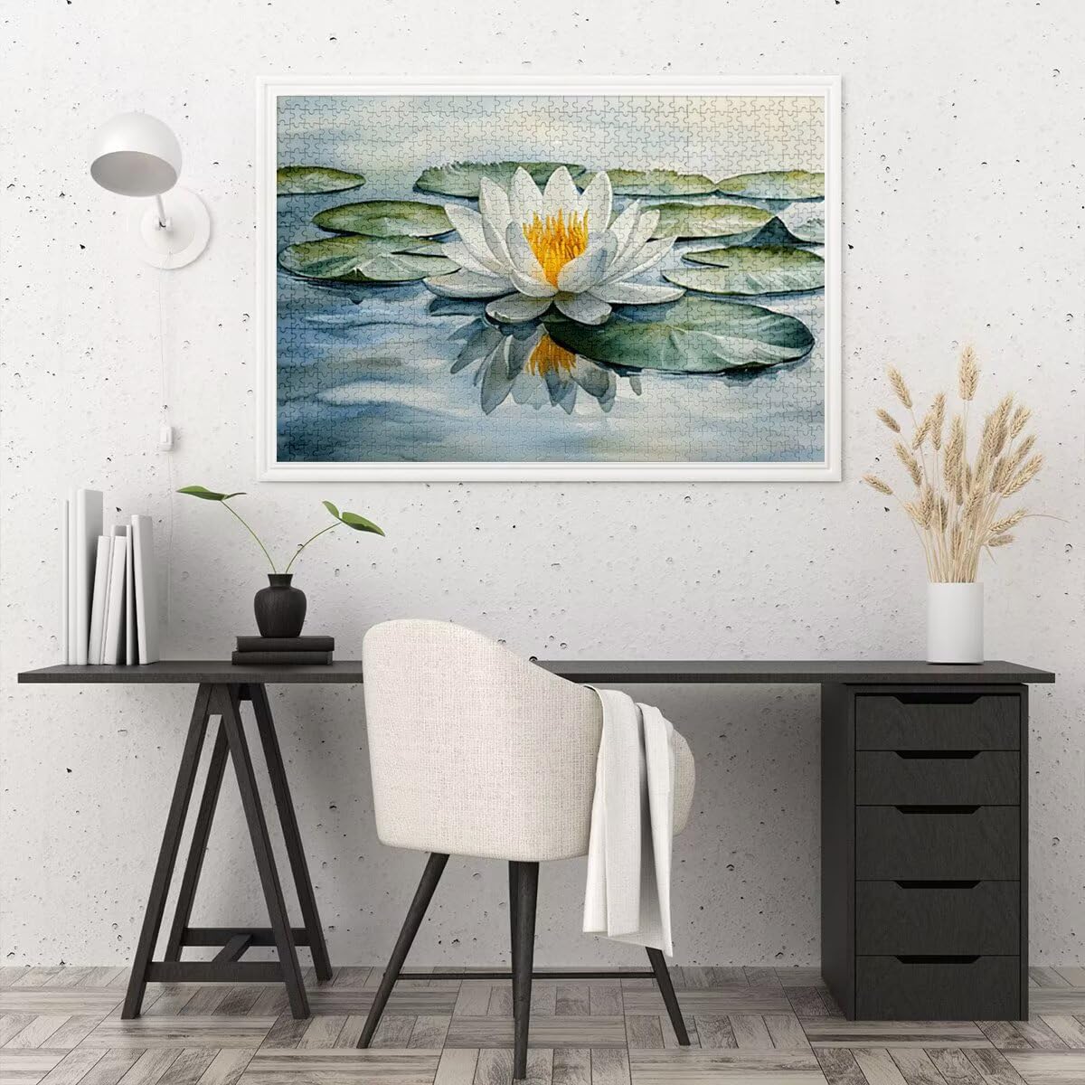 Puzzle 1500 Pieces Fleur, Puzzle 1500 Pieces Adultes en Bois, Bricolage Jeu Éducatif avec Boite Cadeau pour Adultes, Bois Épais et Résistant, Puzzles pour Tableau Decoration Murale, (Nénuphar) C-54