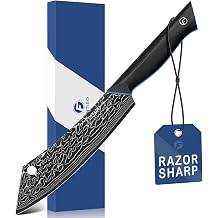 8" Damascus Butcher Knife & Chef Knife, 67-Layer Damascus Steel, G10 Handle