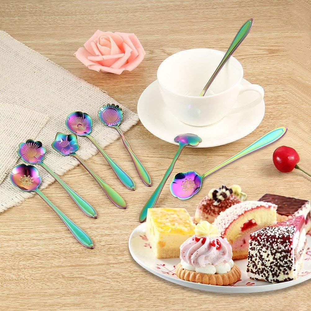 Best Seller Flower Spoon Set, niceEshop Stainless Steel Teaspoon Colorful Coffee Spoon Tea Spoon Mixing Spoon Sugar Spoon, Set of 8, Rainbow Flash Deals - 70% OFF Flower Spoon Set, niceEshop Stainless Steel Teaspoon Colorful Coffee Spoon Tea Spoon Mixing Spoon Sugar Spoon, Set of 8, Rainbow