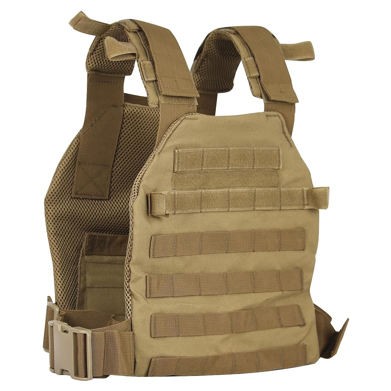 Tactical Adjustable Weighted Vest for Men and Women WODs, Strength Endurance Training Fitness Workouts Running - Quick Release, Molle System