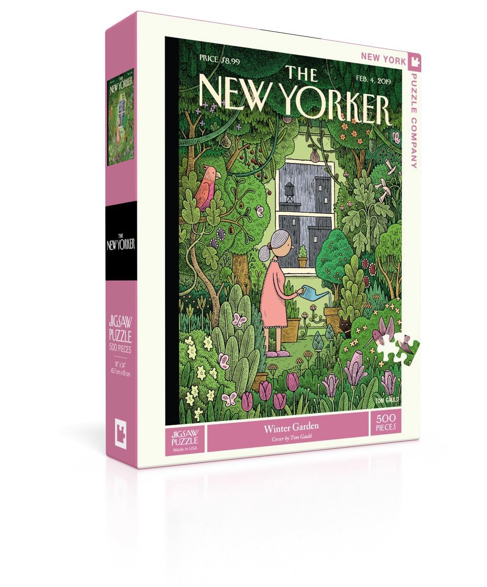 New York Puzzle Company - New Yorker Winter Garden - 500 Piece Jigsaw Puzzle for Adults by Tom Gauld