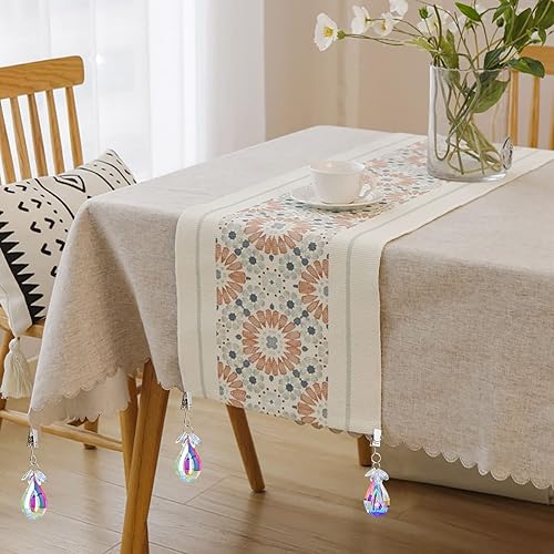 Miniatura 4 de 8 manteles de cristal con clips de metal, pesos de mantel resistentes para exteriores, jardín, fiesta, picnic, manteles