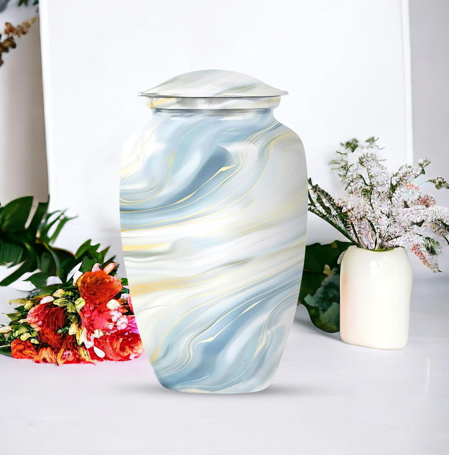 Abstract Urn, Memorial Urns for Human Ashes, Cremation Urn, Urns for Human Ashes Adult Male & Female, Urns for Human Ashes Adult, Large Urn 10''