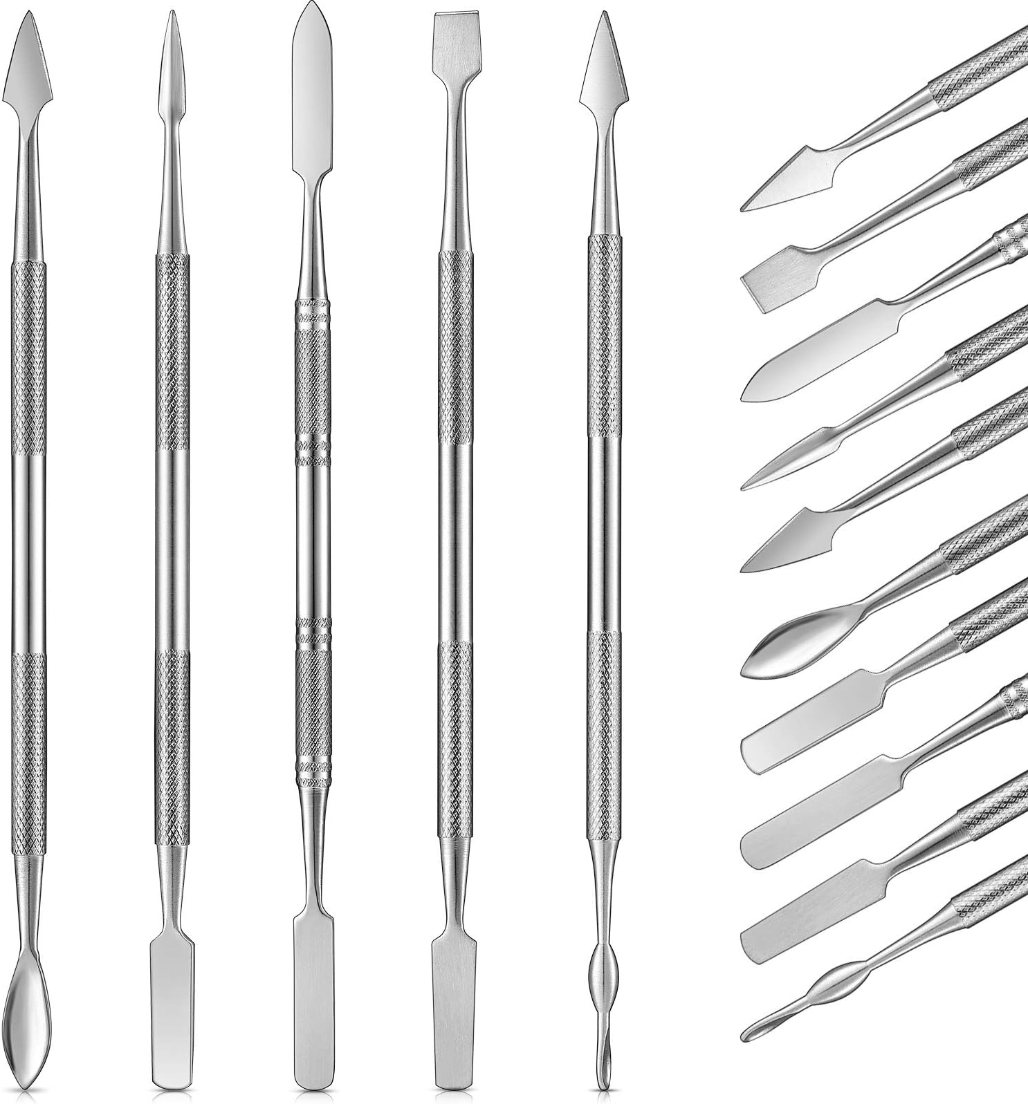 Honoson 5 Pcs Miniature Sculpting Tools Set Mini Stainless Steel Double-Headed Tool for Model and Convert Plastic, Resin and Metal Tabletop War Game Miniatures Models