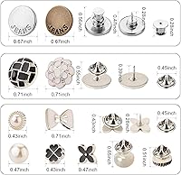Vista 7 de 18 juegos de botones sin coser, reemplazo instantáneo, extraíble, reutilizable, multiusos para jeans, pantalones, camisas, abrigos... (4 multicolor)