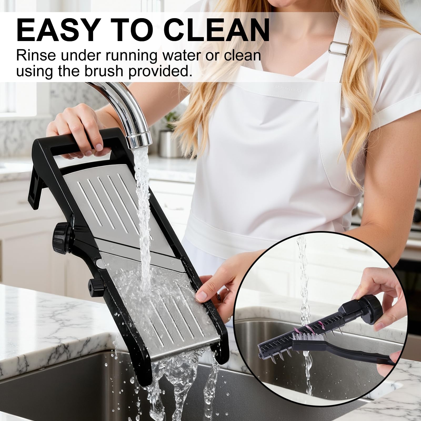 Masthome Mandoline Vegetable Cutter, Adjustable Mandolin Food Slicer for Cut Vegetables, Professional Vegetable Julienne Slicer for Potato, Cucumber, Onion, Send Safety Gloves & Cleaning Brush