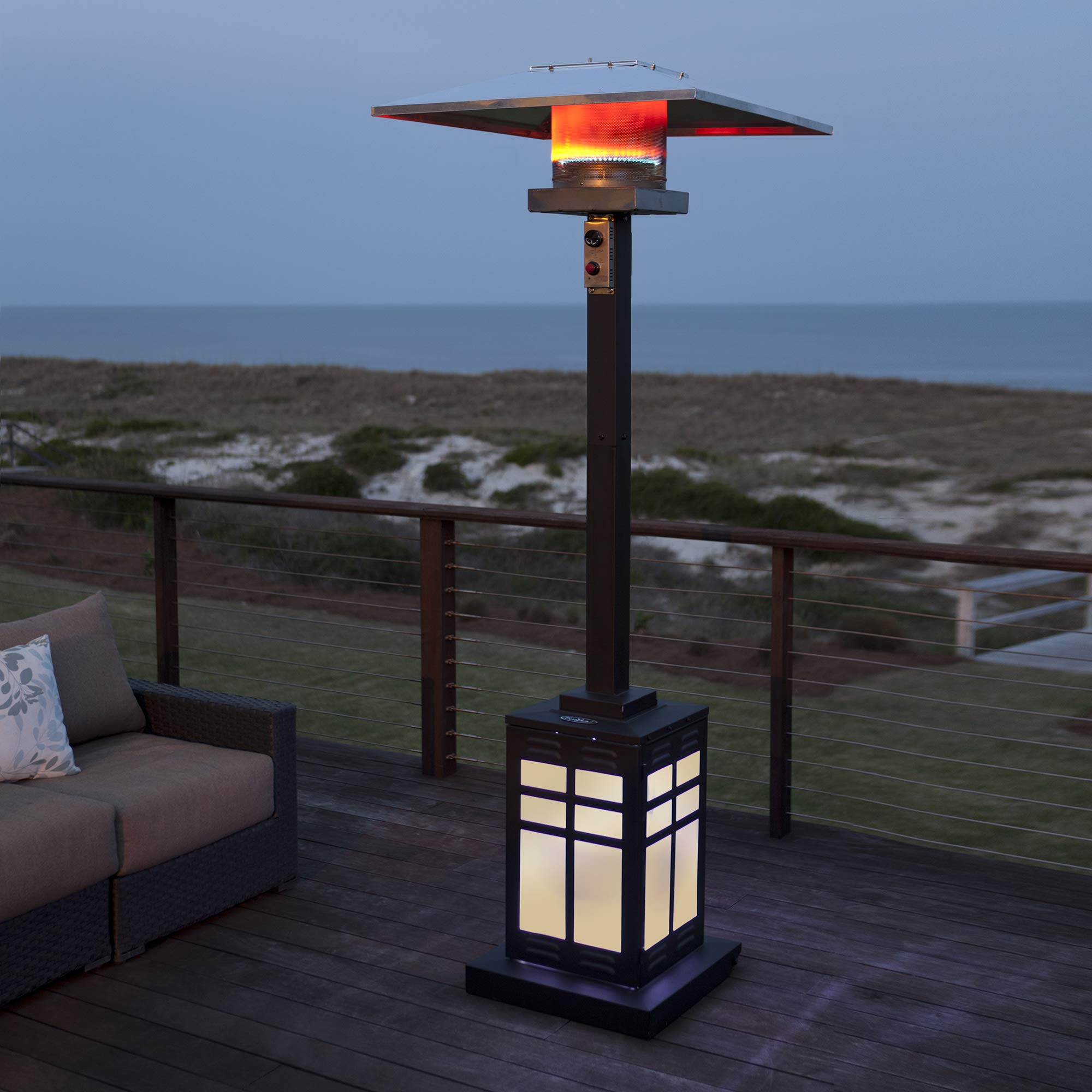 Chauffe Terrasse Patio Heater PARAMOUNT MOCHA ILLUMINATED MISSION