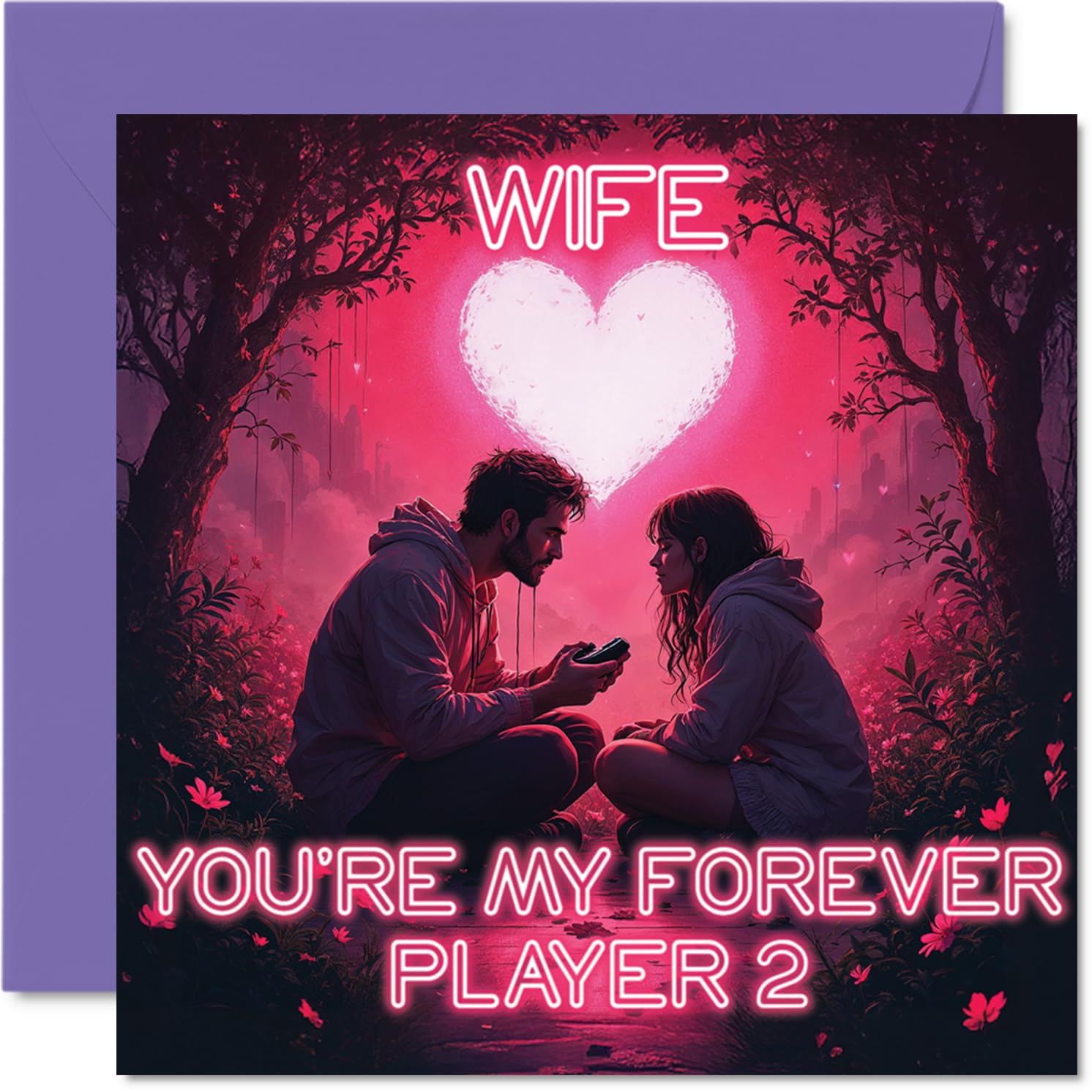 Wife Anniversary Card - My Forever Player 2 - Happy Anniversary Card for Wife from Husband Partner, 145mm Wedding Anniversaries Greeting Cards