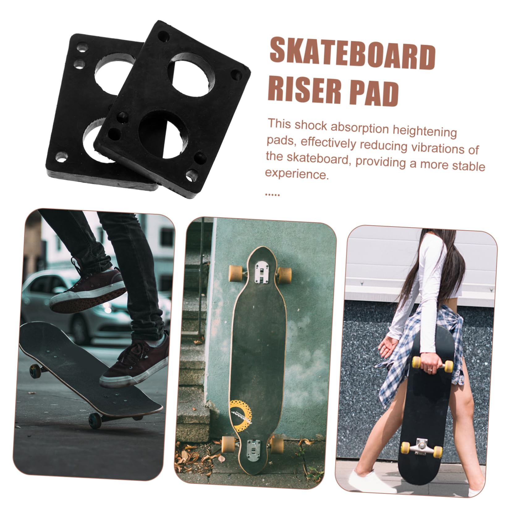 TOYANDONA Almohadillas Elevadoras De PU para Skateboard De Almohadillas De Amortiguación Pads De Damping para Y Surfboard Reducción De Vibraciones Y Estabilidad El