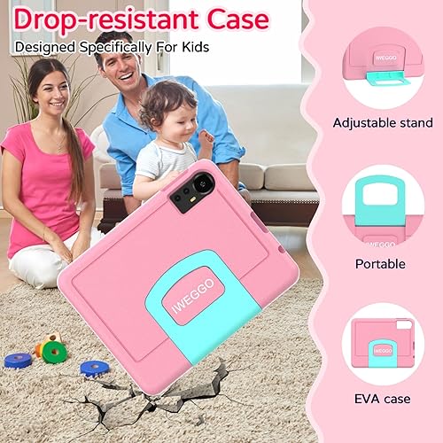 Miniatura 5 de IWEGGO Tablet Android 15 para niños con estuche EVA, tablet de 10 pulgadas para niños, 20GB RAM+128GB ROMMAX 2TB, pantalla táctil IPS HD de 1280 *