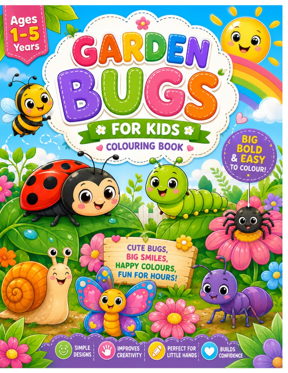 Bug Book for Kids: Coloring Fun and Awesome Facts: A Did You Know? Coloring Book for Kids Ages 4–8 Featuring Insects, Fun Facts, and Easy Coloring Pages