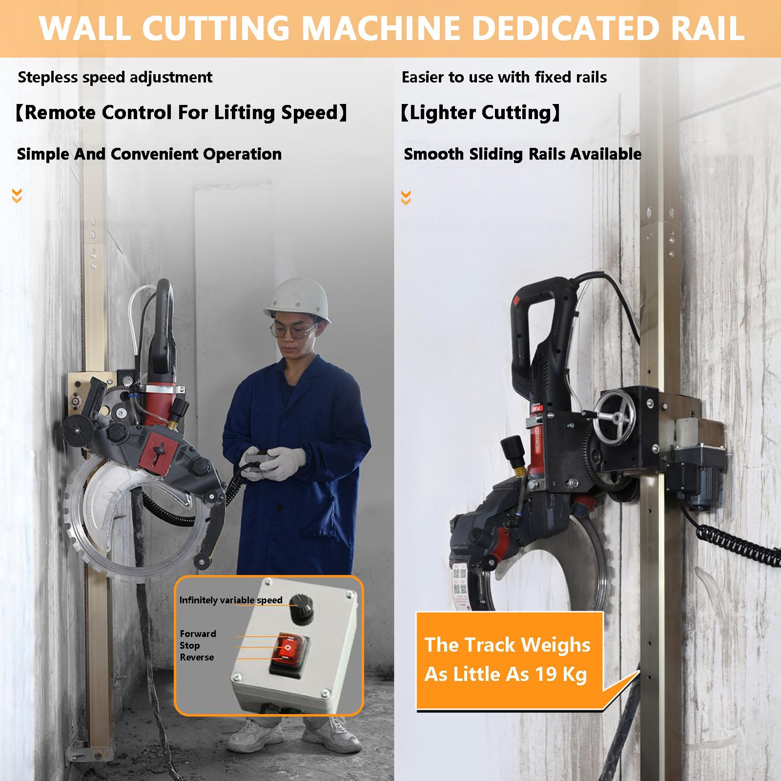 Guía para Sierra Circular 150–300 cm con Control Remoto, riel de Aluminio Reforzado, Corte Lineal Suave para Aperturas de Puertas/Ventanas y Ranuras en Pared, sin la Sierra 150cm