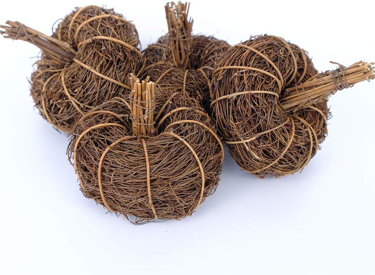 4pcs Artificial Mini Pumpkins Decorative Grapevine Pumpkins for Bowl or Vase Display Festival Home Kitchen Halloween Thanksgiving Fall Harvest Home Decoration