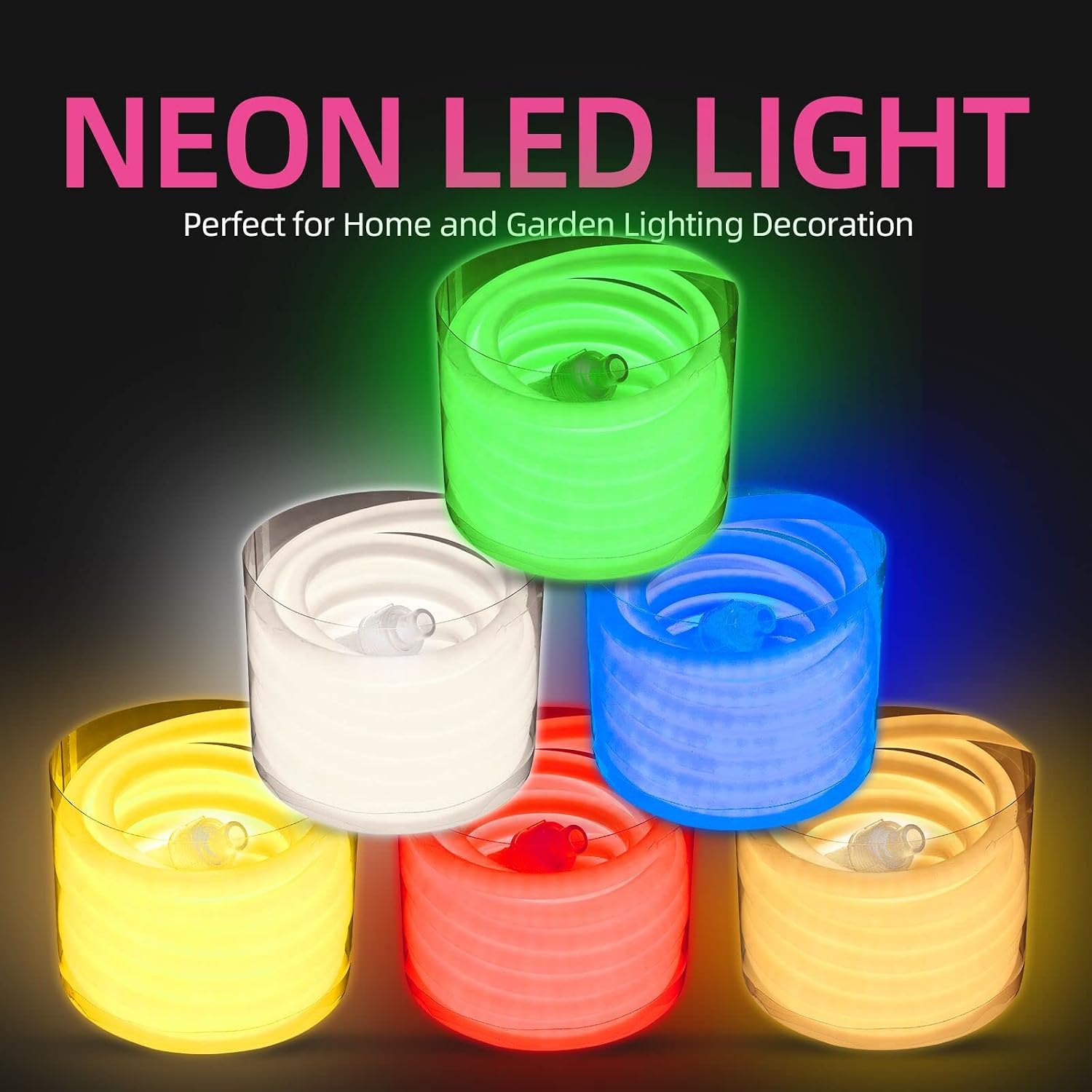 LAMPHOME Green St Patricks Day Lights，St Patricks Day Decoration Neon Light Strip 18FT Flexible Neon Rope Lights Indoor Outdoor 120LEDs/M AC 110VPlug LED Lights for Bedroom Home Commercial Lighting