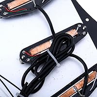 Vista 4 de Musiclily - Golpeador precableado de 11 agujeros SSS con pastillas de doble riel de alta salida para guitarra eléctrica Fender Squier Strat, 3 3