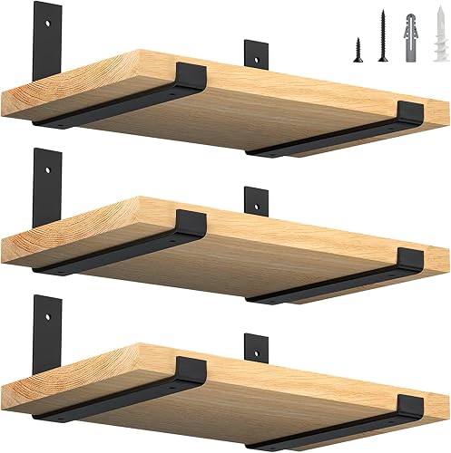 LuckIn Soportes de estante de pared de 12 pulgadas (se adapta a tableros de 11.2