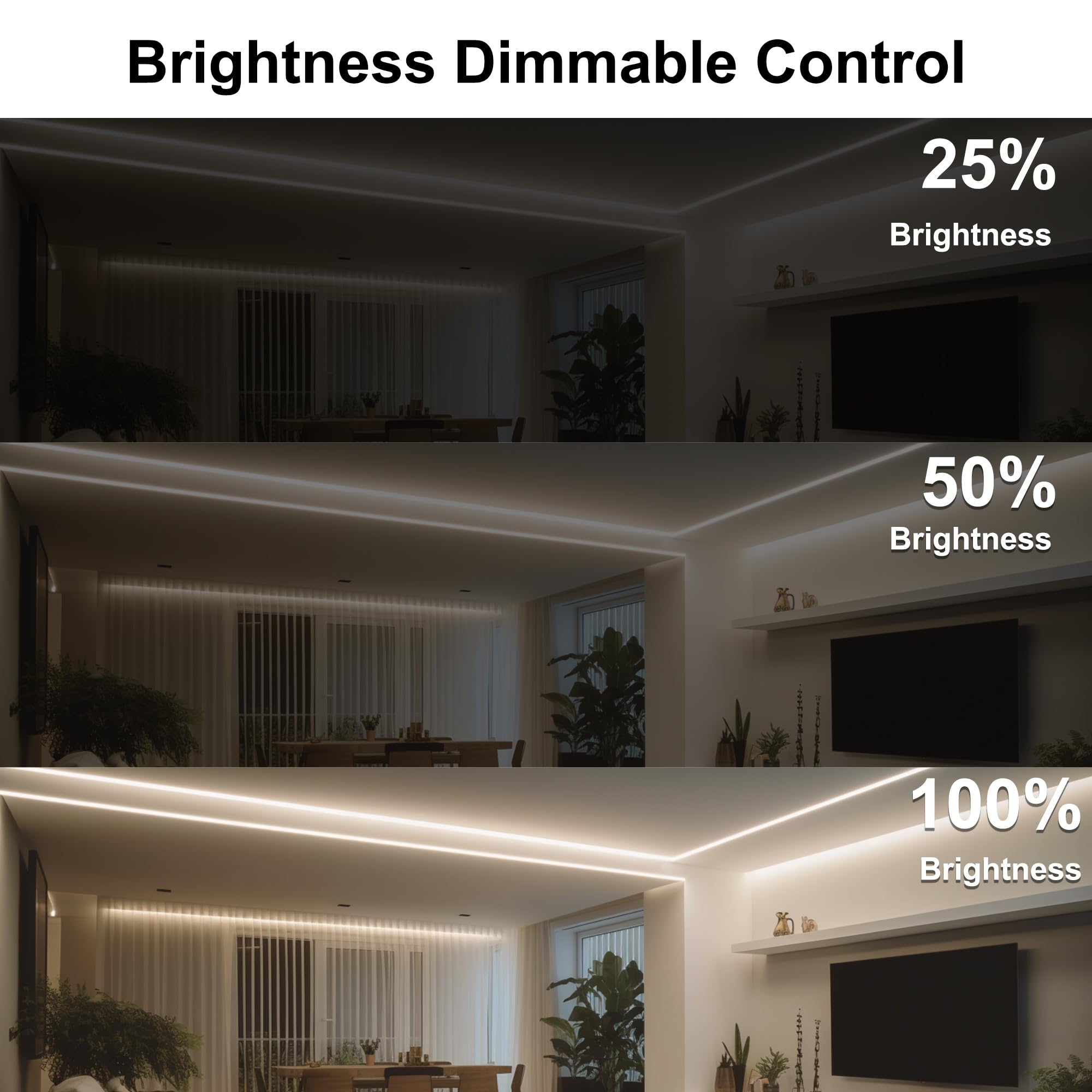 TTWAY Tira LED COB 20m 4000K Con Fuente de Alimentación y Control Remoto, 384LEDs/M, DC24V, CRI 90+, 8mm Ancho, Blanco Natural Regulable Para Decoración del Hogar (2x10m)