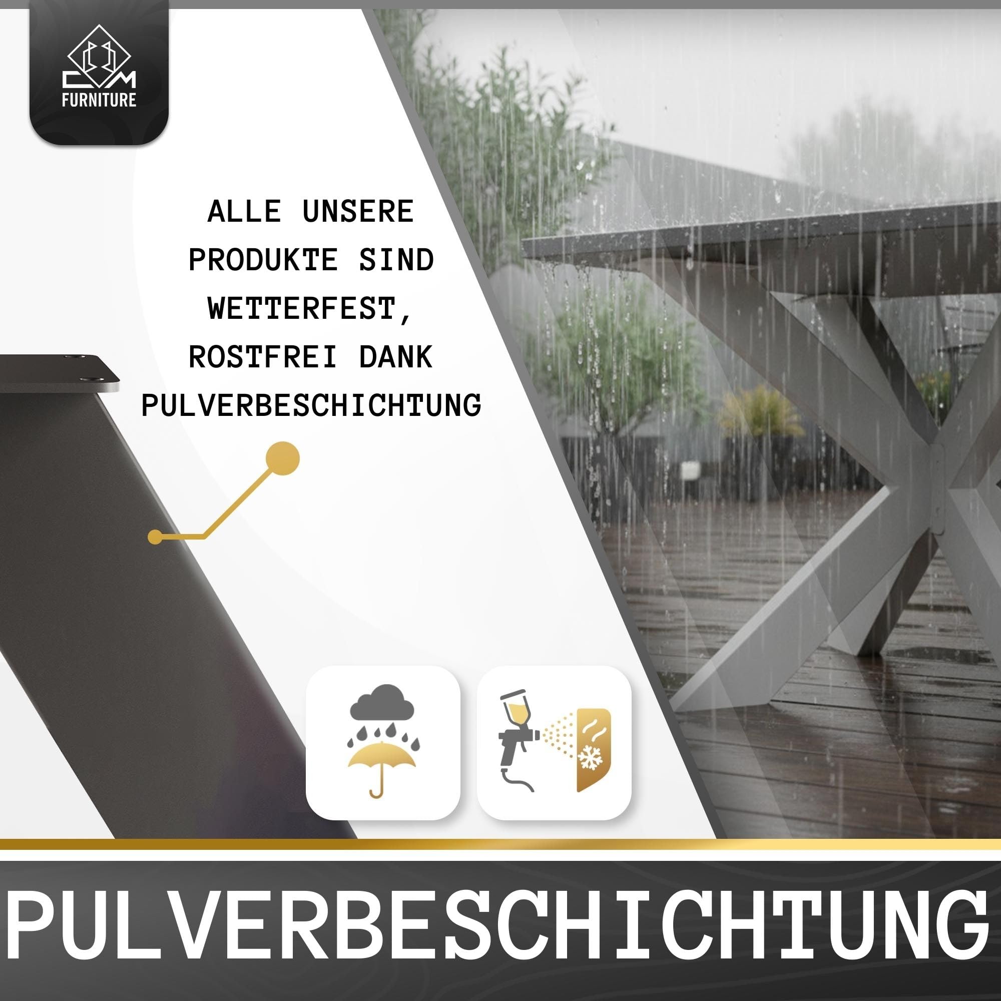 Tischbeine Tischgestell Metall Schwarz Hoch 72cm für Esstisch