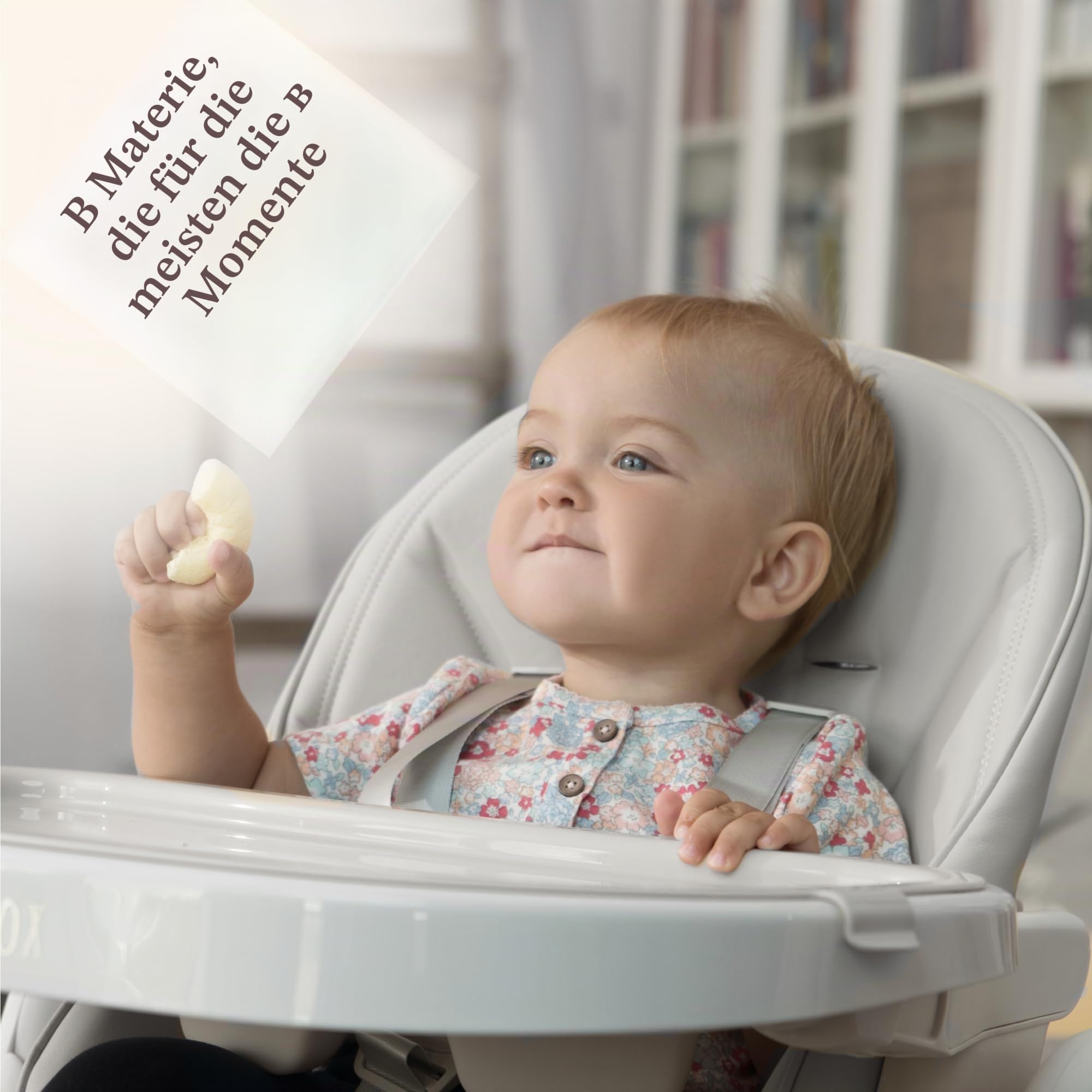 Sweety Fox Hochstuhl Baby mit Liegefunktion - Verstehllbar und Klappbar, Kinderstuhl mit Sicherheitsgurt - Mitwachsender Kinderhochstuhl 6 Monaten bis 3 Jahren, max. 15 kg - Grau