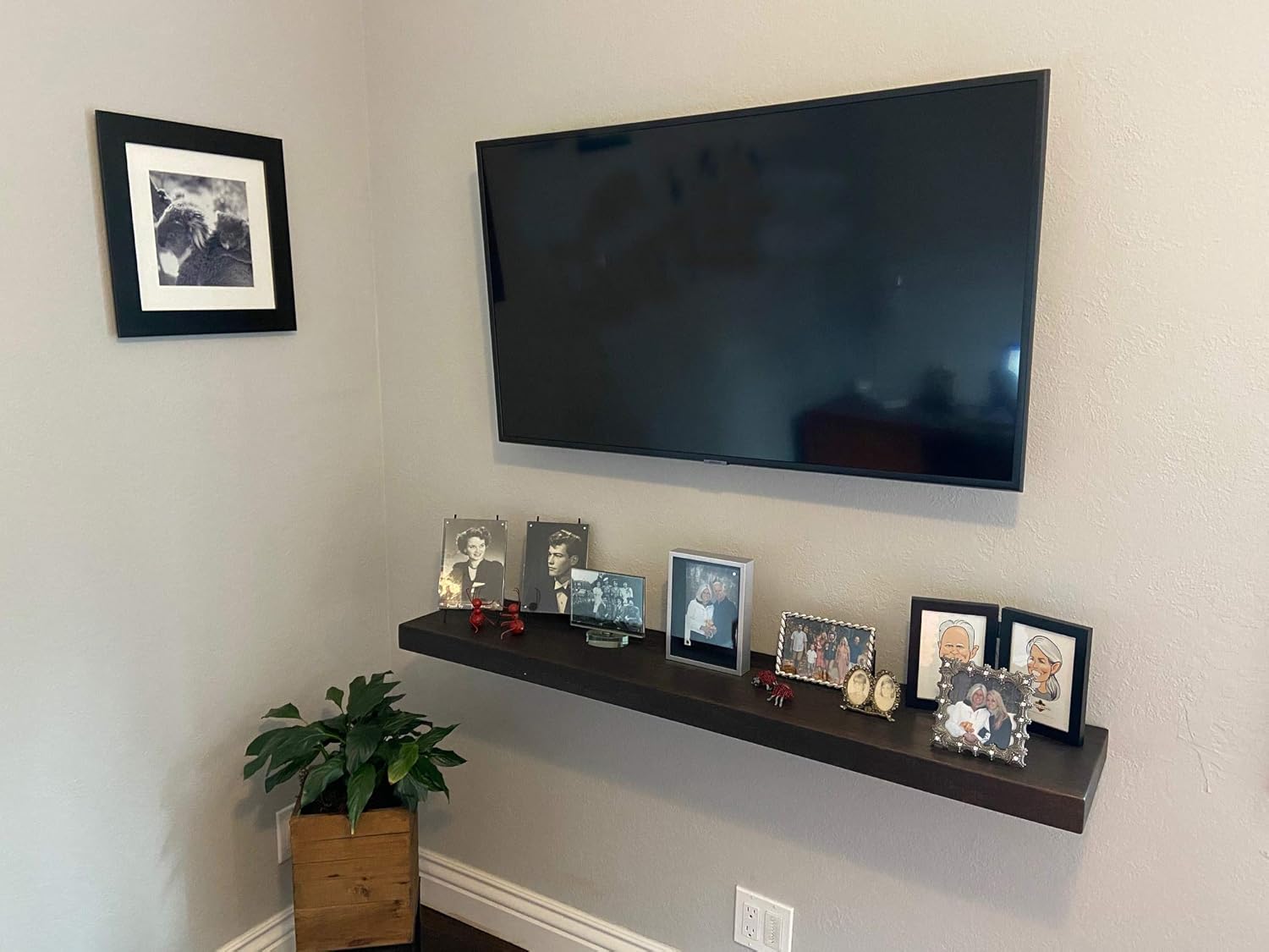 joelsantiques 48 Inch Wooden Floating Shelves for Wall - 48x12x2 in - Made of Natural Wood - Long Heavy Duty Rustic Wall Shelves for Bedroom - Perfect for Living Room, Kitchen - Mocha