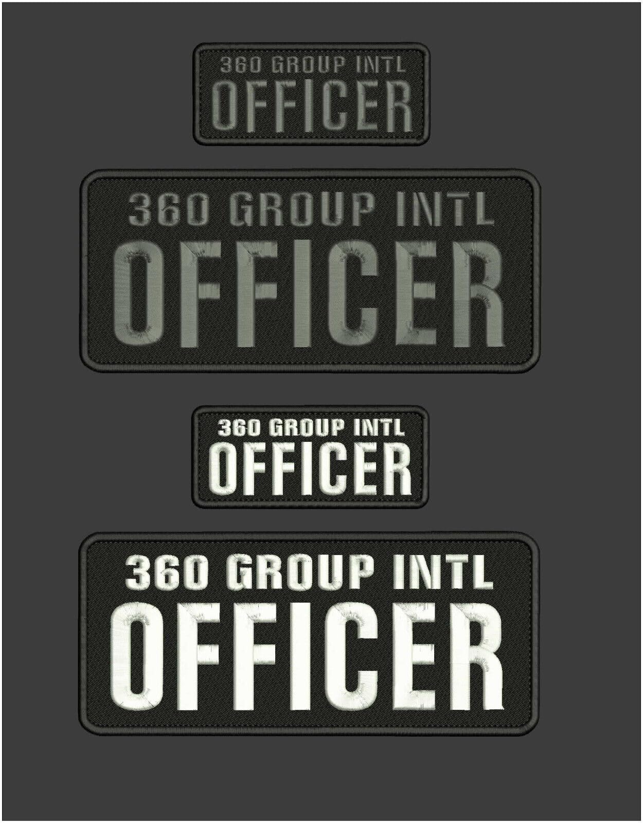 Special Patches for Velcro Patches for Uniform for 360 G INTL Officer EMB Patch 4X10 and 2X5 Hook ON Back Black/White/Gray Model-Q-X989-1991