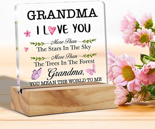 Miniatura 4 de Letrero de acrílico con texto en inglés Best Grandma Gifts I Love You More Than the Stars in the Sky Sayings