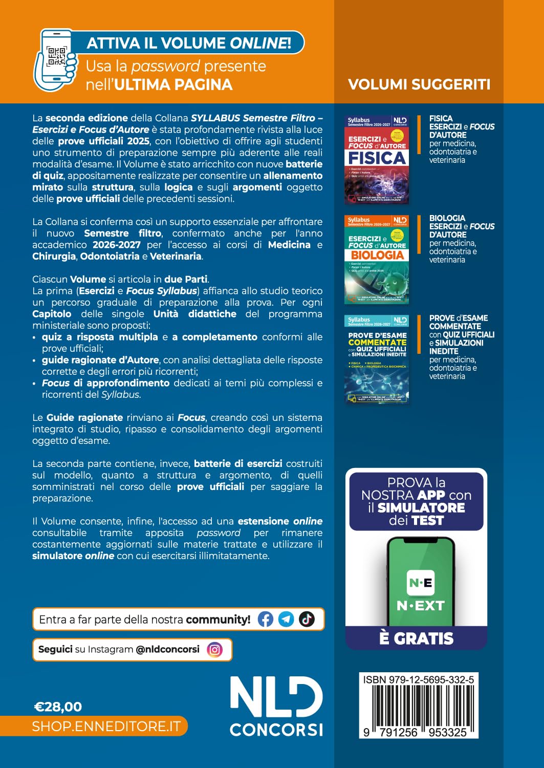 Test medicina semestre filtro Chimica. Manuale con esercizi e focus 2026 in linea con il Syllabus. Nuova ediz. Con software di simulazione