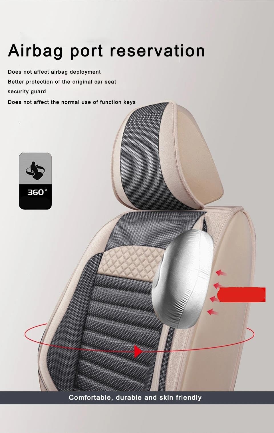 Auto-Sitzbezüge Für Stream Custom Vordersitzbezüge Für 2 Sitze, Zubehör Auto-Schonbezüge(Beige 2 seat)