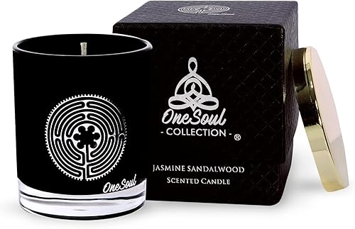 Vela de aromaterapia Jasmine Sandalwood, vela perfumada en tarro terroso, 7.6 onzas, tiempo de combustión de 50 horas