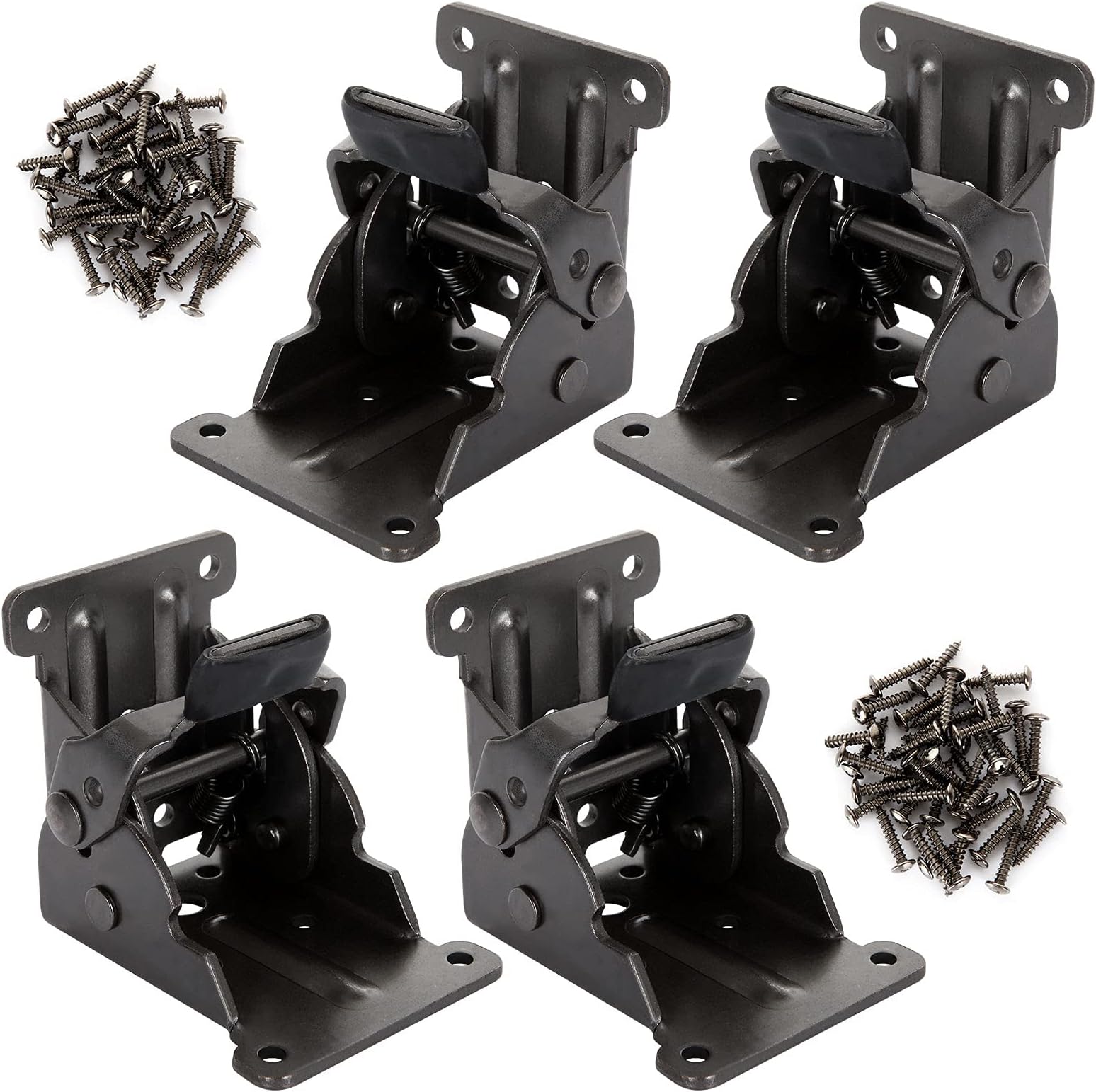 – SENENQU 4PCS Folding Table Leg Brackets, 90 Degree Foldable Furniture Leg Hinges, Dark Bronze