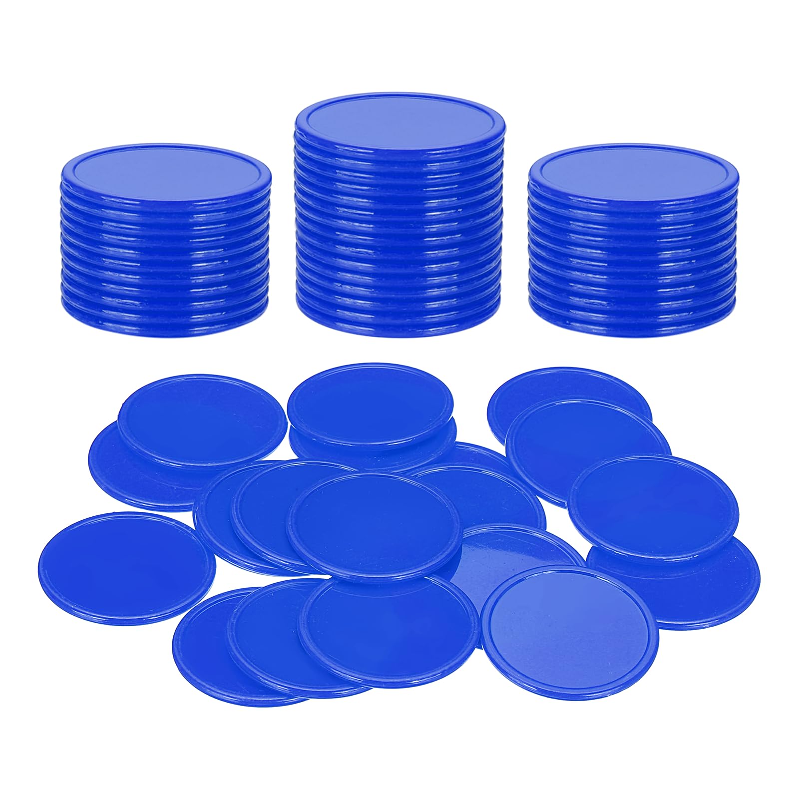 sourcing map 50Pcs 1.5 Inch Plastic Poker Chips, Mini Bingo Chips Learning Counters Counting Counters Disks Markers Opaque Game Tokens for Game Play Math Counting, Blue