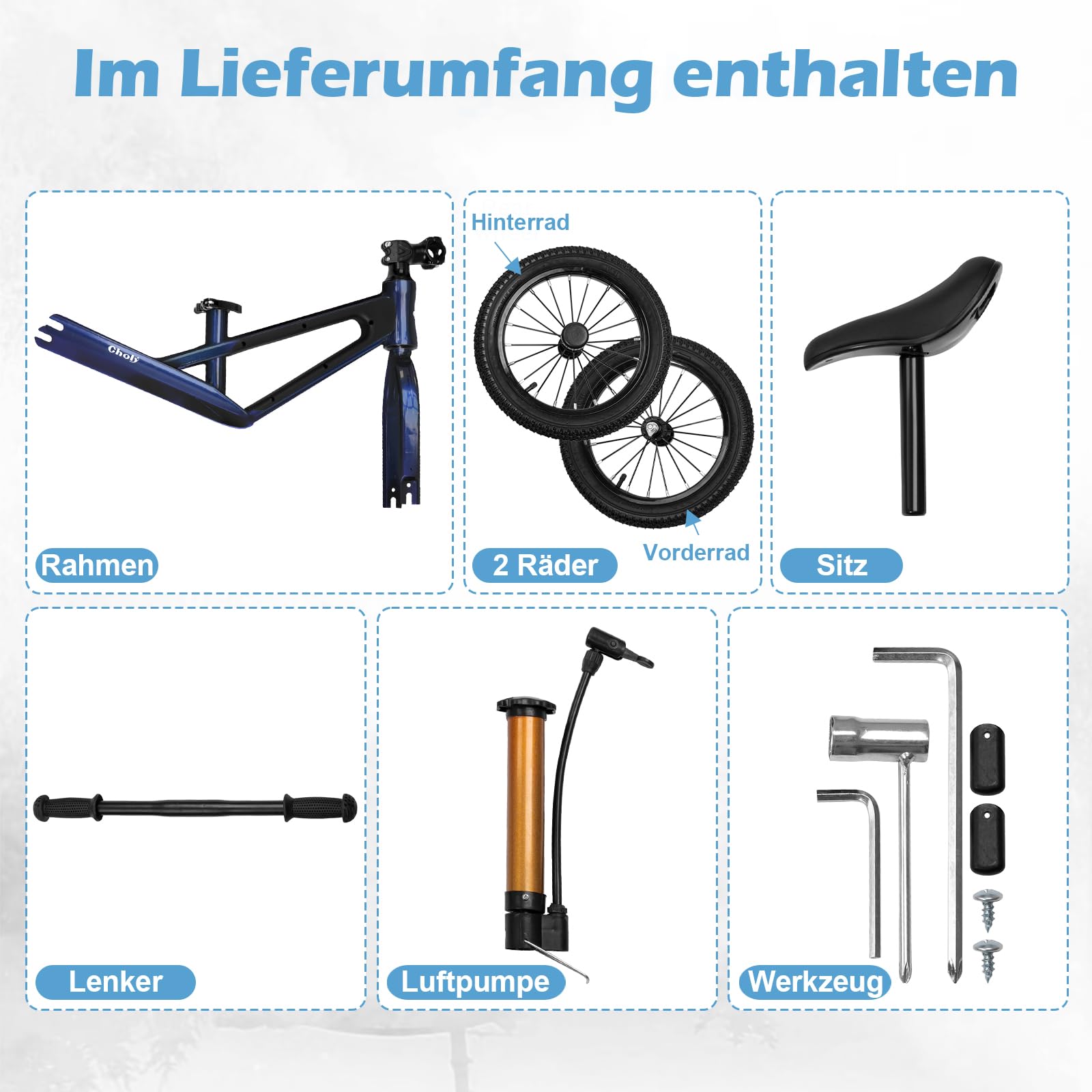 CHOLY 14 Zoll Laufrad für Kinder von 3-6 Jahren, Pedalfreies Kinderfahrrad | verstellbarem Sitz, Luftreifen und Rahmen aus Magnesiumlegierung, leichtes Trainingsfahrrad für Kinder