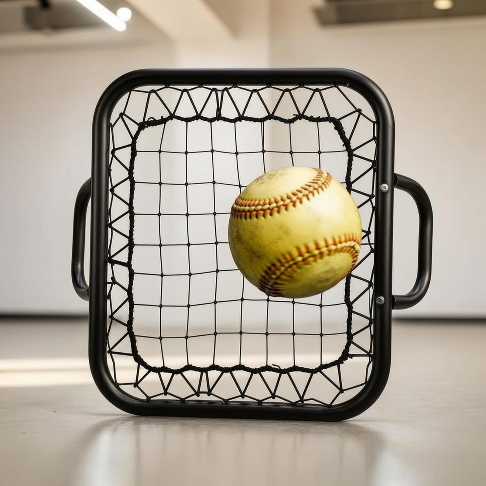 Baoblaze Red de Entrenamiento de Béisbol Red Rebotadora Rejilla de Desvío Rebounder de Mano Portátil Construcción de Acero y Malla PE Incluye Bolsa para