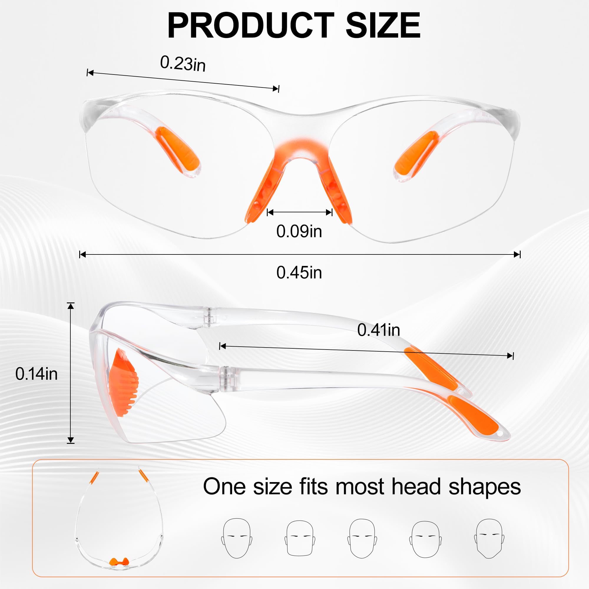 Anteojos de seguridad antivaho para hombres y mujeres, ANSI Z87.1 anteojos de protección ocular con puente nasal suave y puntas de sien