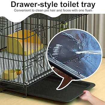 2 Tier Rabbit Cage, Metal Rabbit Cage Indoor with Door and